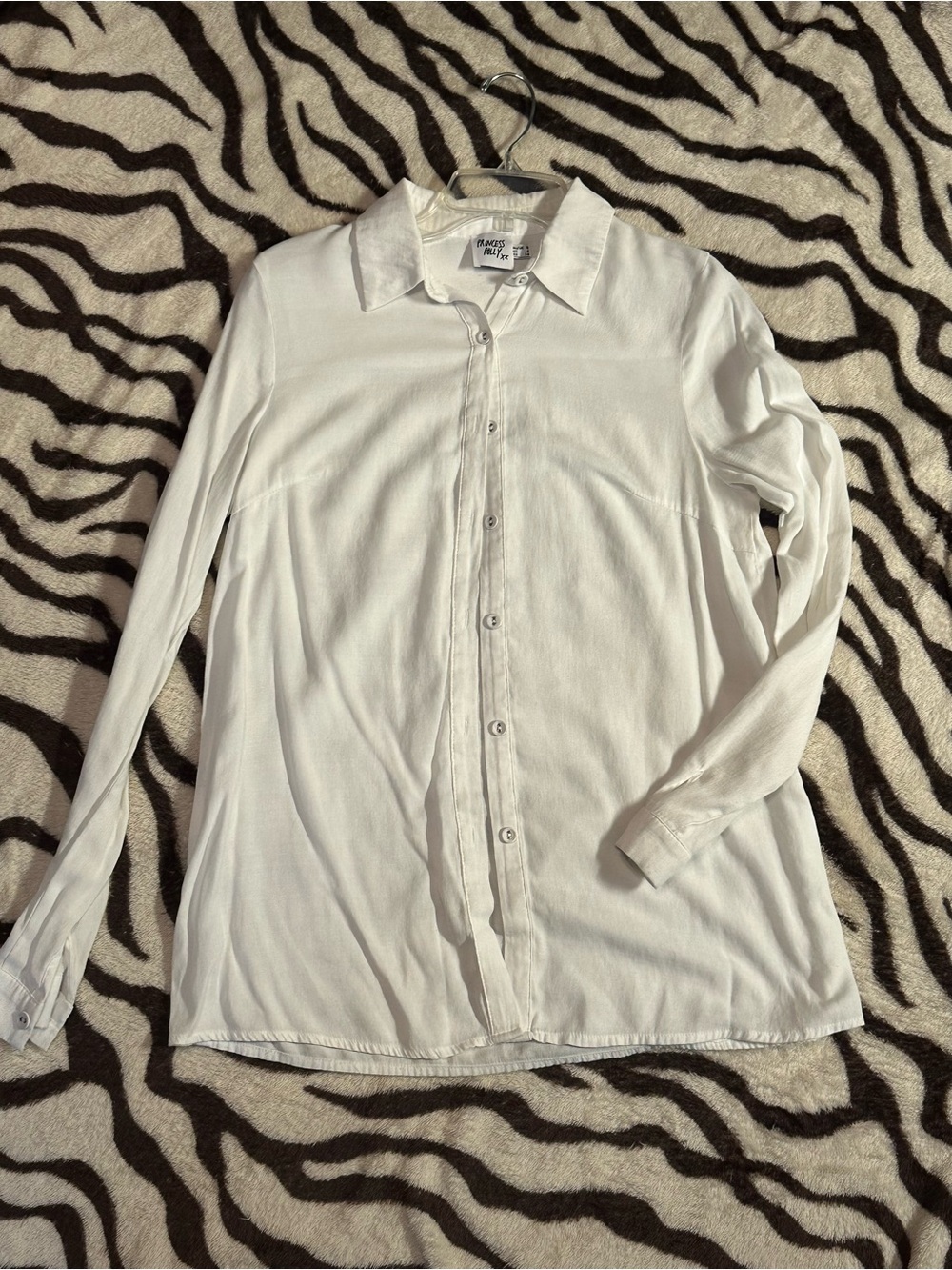 Princess Polly White Long Sleeve Button Down Shirt